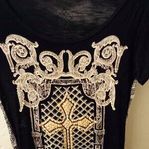 Nocal brand Black blinged sparkling long shirt